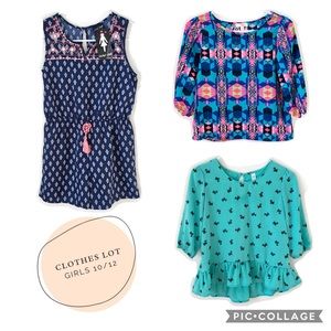 Girls  size 10/12 clothing lot: shorts and romper